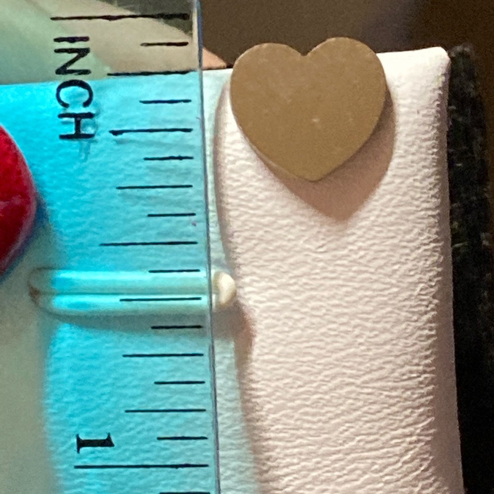 Stainless Steel Heart Stud Earrings - Picture 3 of 3